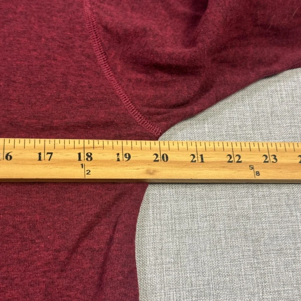 L.L. Bean Two-Layer River Driver's Henley Men Medium Red Long Sleeve Wool Blend
